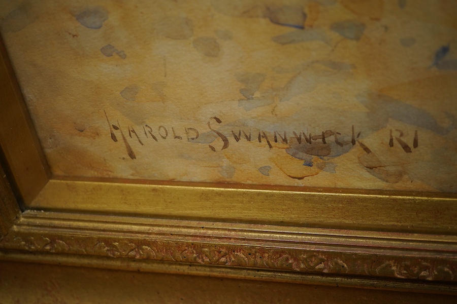 Joseph Harold Swanwick RI (1866-1929), Sussex ploughing scene, signed, watercolour, 57 x 89cm